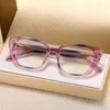 Sunglasses SHAUNA Fashion Cat Eye Gradient Glasses Frame Women Retro TR90 Clear Anti Blue Light Optical Eyewear Men Spring Hinge