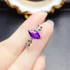 Clusterringen FS 4 10 Natuurlijke paardenoog Type Amethyst Ring S925 Sterling Silver voor vrouwen Fijne charm Weddings sieraden Meibapj met