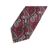 Arrivées Mens Luxury 7cm Tie Fashion Coure formel pour hommes Business Suit Work Coldage Géométrique Print Red Ties 240412