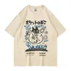 T-shirts masculins T-shirt de coton imprimé Kawaii Cat Coton Summer Cartoon court Slve Harajuku T-shirt Men surdimension