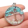 Pendant Necklaces Whole10PCS Natural Stone Turquoise Round Transparent Gravel Tree Making Exquisite DIY Necklace Jewelry Gift3365