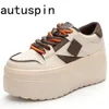 Casual Shoes AUTUSPIN Women Platforms 2024 Spring Summer Fashion Mixed Colors Genuine Leather Sneakers Woman Daily Sport Shoe