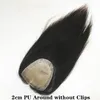 15x16cm Seidenhautbasis -Toupe mit 2 cm pu um europäische jungfräuliche menschliche Haare mit Clips für Frauen 12x13cm 240408