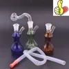 Großhandel Mini Kürbis Buntes Glas Dab Rig Oilbrenner Bong Shisha Raucher Wasserrohr Perkolator Shisha Filter Bubbler mit Eisfänger Rohren Bongs Shishas