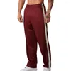 Pantaloni da uomo gambe gambe sportive sport sport a sfioro con elastico dettaglio a strisce per la palestra di allenamento comodo comodo