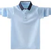 Child Boys Polo Shirt Mash Mash Design Dzieci swobodne topy z długim rękawem dla nastolatków 4 6 8 10 12 14 lat odzieży 240418