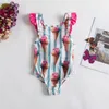 Toddler Girl One Piece Swimsuit Baby Ice Cream Print Swimming Bathing Suit Children Beach Bikini Holiday Swimwear 1 2 3 4T 240415