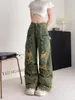 Damesjeans Vintage Streetwear Y2K Grunk Punk Baggy High Taille Multi Pocket Wide Leg Cargo Pants Aesthetic Trendy Mop Trousers