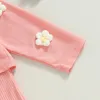 Roupas conjuntos de 2pcs criança bebê menina 3d floral manga comprida