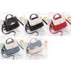 Bolsas de ombro bolsas de couro PU e bolsas para mulheres Design de luxo meninas Meninas femininas Moda de moda contraste Bordado de renda Crossbody