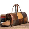 Duffel Bags Nesitu HighEnd grande grande grão vintage de grãos genuínos homens homens homens viagens Bolsa de ombro Messenger Gym Duffle M30168