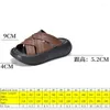 Slippare Koznoy 5,2 cm kvinnor väver naturlig ko äkta läder Mary Jane Slipper Rom Moccasins British Platform Wedge Ladies Summer Shoes