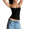 Frauen Tanks Camis Xingqing Spitze Korsett y2k Kleidung Frauen Sommer Spaghetti -Strap Slveless Camisole 2000er ästhetische Kleidung Party Clubwear Y240420