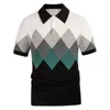 Polo's Polo's Polo-shirts voor heren gebreide korte mouw 2024 Rapel Pullover Business Office T-shirt Luxe kleding Casual tops mannelijk