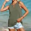 Tanques de mujer camis camisetas de tanque suaves sólido v cuello camisola suelta cómoda top para damas chicas de verano smaneveless camiseta