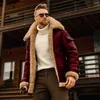 Men's Jackets Leather Fur Integrated Jacket Thickened Medium Length Autumn Winter Casual Fashion Outdoor Vintage Zippered Pocket