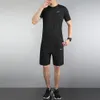 Brand wholesale and spot quick drying clothes for men's summer loose short sleeved t-shirts Sportwear breathable and sweat wicking fitness and leisure top sets shorts