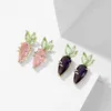 Gestüt Ohrringe niedliche Karotten durchscheinende Zirkon Silbernadel kreative Persönlichkeit Frucht Mädchen Schmuck Geschenk