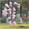 Fleurs décoratives 140 cm Branche de fleur de cerisier artificielle longue décoration de mariage en soie arche de fête jardin