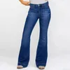 Frauen Jeans Slim Fit Stickerei Flare Flare Hohe Outdoor Hosen für Frauen Trainingskleid arbeiten