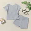 Clothing Sets 0-3Y Baby Boys Girls Clothes Set 2024 Summer Short Sleeve Crew Neck Embroidery Panda T-shirt With Shorts 2Pcs Outfits