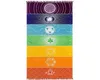 Jln Yoga Mat Tapestry Rainbow 7 Chakra Stripes sept chakra sarongs serviette de plage mur d'été suspendu à la couverture mandala voyage Sun 3256708