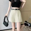 Women's Shorts Casual Shorts Women 2024 Summer New High Waist A-line Wide Leg Shorts Ladies Casual Suit Shorts With Belt Y240420
