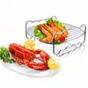 Baking Tray Skewers Air Fryer Stainless Steel Holder BBQ Rack Double Layer Grill Baking Tray Replacement Barbecue Kitchen Tools 240410