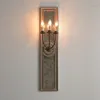 Lampe murale Vintage Glass Gnonce Éclairage avec matériau en bois rétro grand pour villa el loft à miroir décoratif