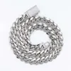 Nieuw aankomsten trend Hip Hop Iced Moissanite Clasp 12mm Cuban Link Chain Men Silver Hand Chain