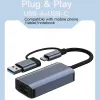 Hubs Tebe USB 3.0 Gigabit Ethernet -Adapter USBA+USBC bis 10/100/1000Mbit/s RJ45 Netzwerkkarte für MacBook iPad Lenovo Xiaomi Nintendo