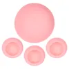 Conjuntos de utensílios de jantar 4 pcs vidro tuapot tampa protetora alça de protetora de chaleira tampas superiores protetores rosa reutilizados
