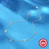 Anklettes 925 Sterling Silver Zircon Double Star Chain Beach Party Party Creative Luxury Foot Jewelry 2024 TREND BRACELET ÉLÉGANT