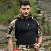 Calzado Camisetas tácticas Hombres Ejército Combate Verde Camuflaje THO CAMISO Hombres Militares Military Capaded Cotton Men's Hunting Outfit Outwear