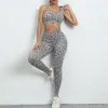 Cloud Hide Sexy Leopard Yoga Set Women Sports Wear Gym Tracksuit Clothes Workout Leggings Crop Top Bra fiess kostym Sportkläder