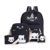 Bags High Capacity School Backpack with 4 Piecs / Set Cat School Bags for Teenagers Girls Backpacks Printing Cute School Bag Mochila