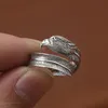 S925 Sterling Silver Jewelry Retro Thai Rings Mens Takahashi Goro Eagle Head Feather Ring 240420