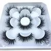 HBZGTLAD 5 Par 825mm Natural 3D False Eyelashes Fake Lashes Makeup Kit Mink Lashes Mink Maquiagem 240407