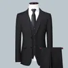 2024 Boutique Mens Fashion Business Blazer Vest Trousers Gentlemans Wedding Casual Professional Formal Suit 3 Piece S-5XL240416