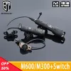 Scopes Surefir AirSoft M600 M300 Tactical Flash Light Hunting Arme Light Accessoire avec Mlok Keymod Rail Hot Bouton Pression Pressure