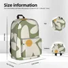 Rugzak Daisy Time Retro Floral Patroon Green Beige Mostard Student School Bag Laptop Rucksack Travel Book Bag