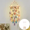 Dekorativa figurer Klipp PO -hållare med 78.74in LED -ljussträng Boho Hanger 20 Clips Retro Wall Display