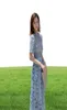 2022ラインセックスドレス女性ブルー高品質床の長さの長いマキシパーティーレースレースケーキセルフポートレートドレス9307284