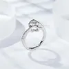 Ringos de cluster S925 Jóias de casamento por atacado de prata esterlina para moda feminina com moissanita de diamante de 0,5ct-1Ct