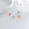 Orecchini per borchie Trendy Silver Rose Color Lucky Cloud Opal Cute Small for Women Girl Gift Fashion Gioielli Dropship Wholesale all'ingrosso