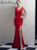 Casual Dresses Sexy Backless Maxi Summer Dress Women Elegant Birthday Prom Evening Luxury Red Wedding Party Fishtail Long Vestido