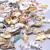 Charms 30/50 / 100pcs aléatoire Mélange Vintage Ocean Shell Charm Pendeur pour bijoux Bracelet de collier de bricolage Accessoires faits à la main