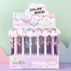 Pennor 36 datorer/Lot Kawaii Cloud Pendant Gel Pennor för att skriva söt 0,5 mm svart bläck penna reklampresentationer kontorsskolan