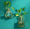 Ganchos mistura design de planta verde suporte de garrafa de parede de parede de parede de metal vaso de flor multiuso unders use