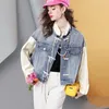 Giacche da donna Spring di alta qualità Patchwork Denim Coat in stile cinese Fibbia per le donne sciolte per le donne